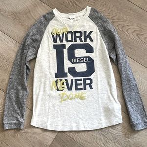 Boys Diesel long sleeve waffle shirt